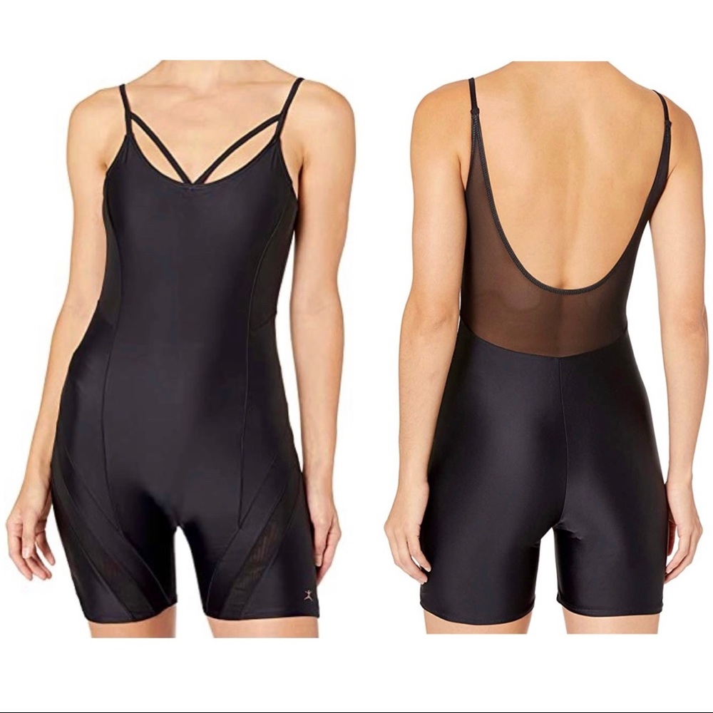 Danskin X Jenna Dewan Black Camisole Biketard Sz S